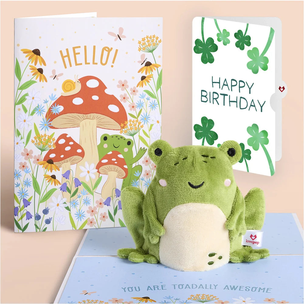 Lovepop ‘Toadally Awesome’ Birthday Plushpop Card and Sentiment Set Cream