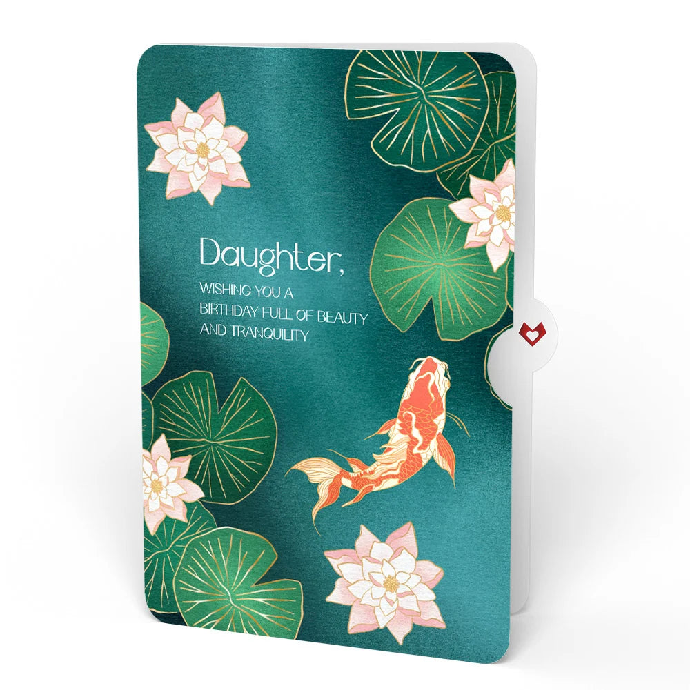 Lovepop Koi Fish and Lotus Pond Birthday Pop-Up Card and Sentiment Set for Daughter