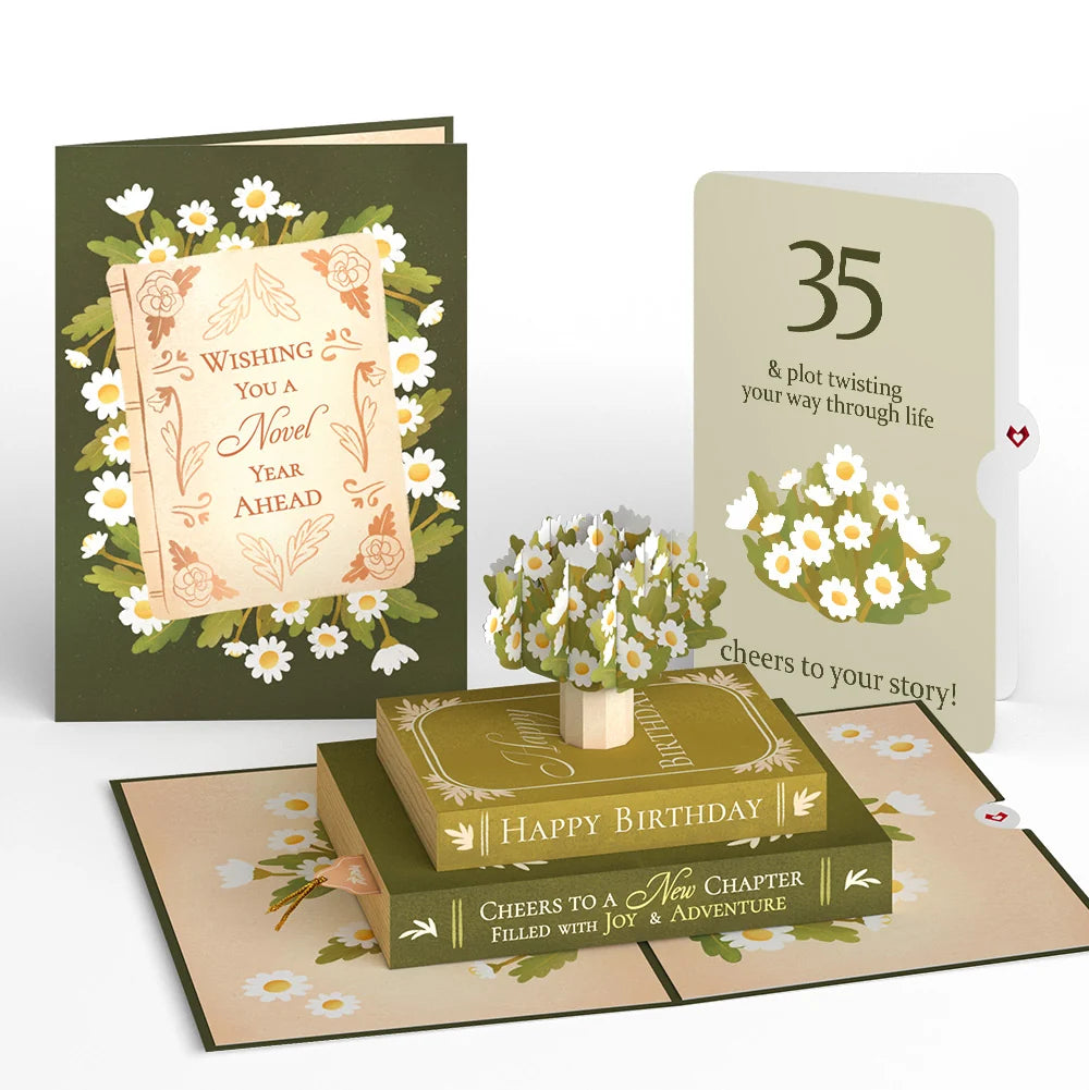 Lovepop Cheers to a New Chapter 35th Birthday Pop-Up Card and Sentiment Set Cream
