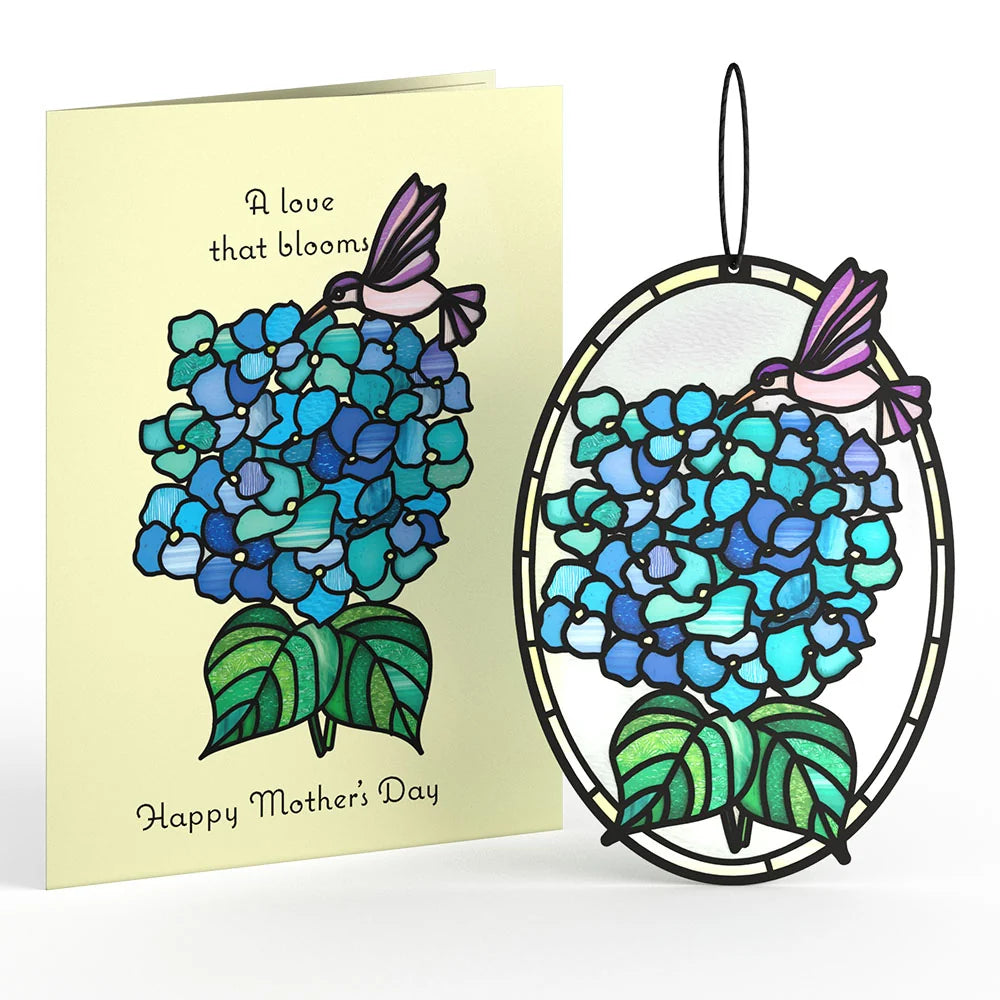 Lovepop Happy Mother’s Day Hydrangeas Suncatcher Card & Bouquet Bundle