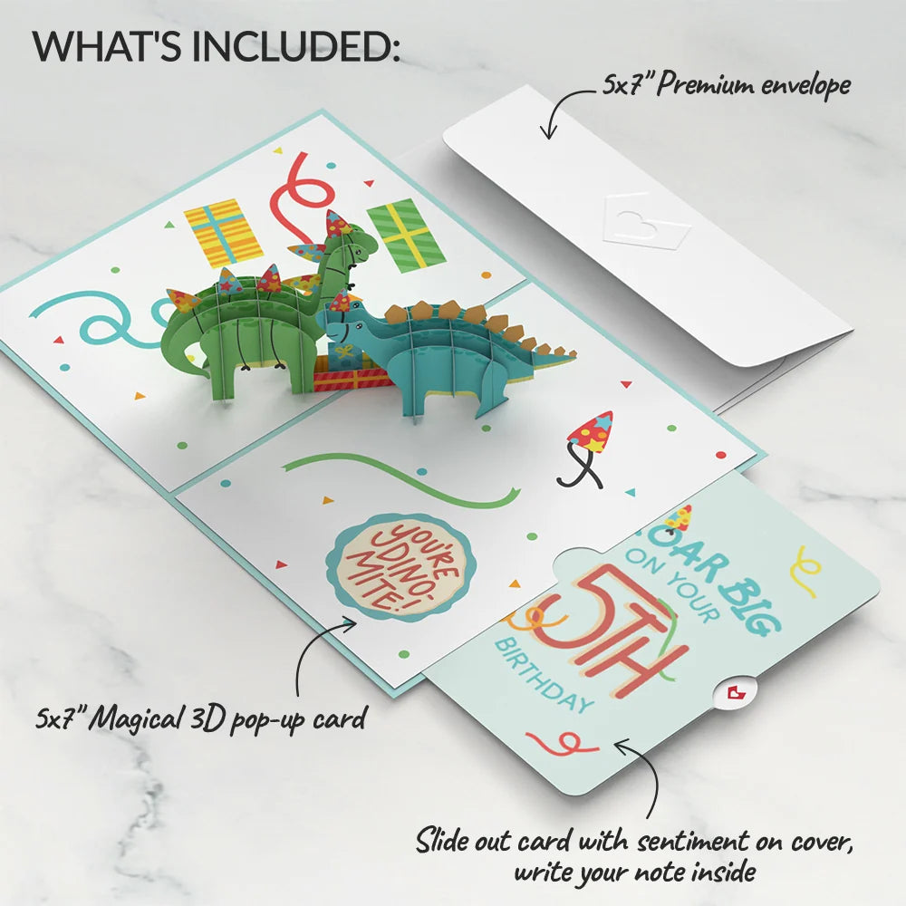 Lovepop Dinosaurs 5th Birthday Pop-Up Card and Sentiment Set