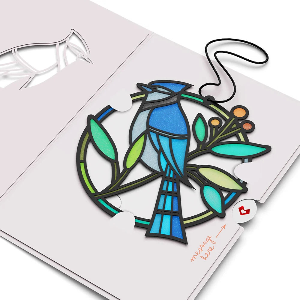 Lovepop Simple Hello Blue Jay Suncatcher Card