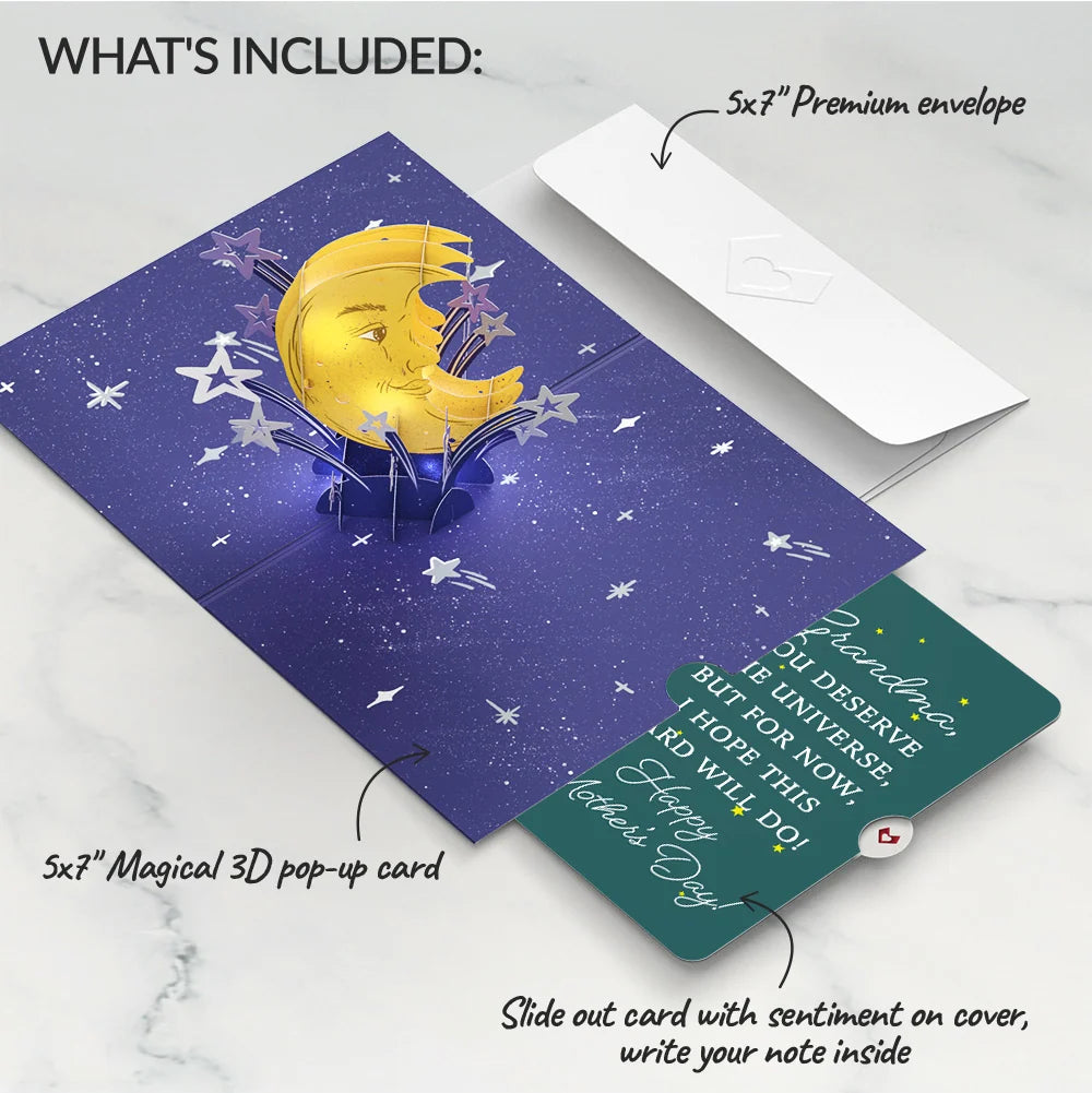 Lovepop Love You to the Moon and Back Mother’s Day Light-Up Pop-Up Card and Sentiment Set for Grandma