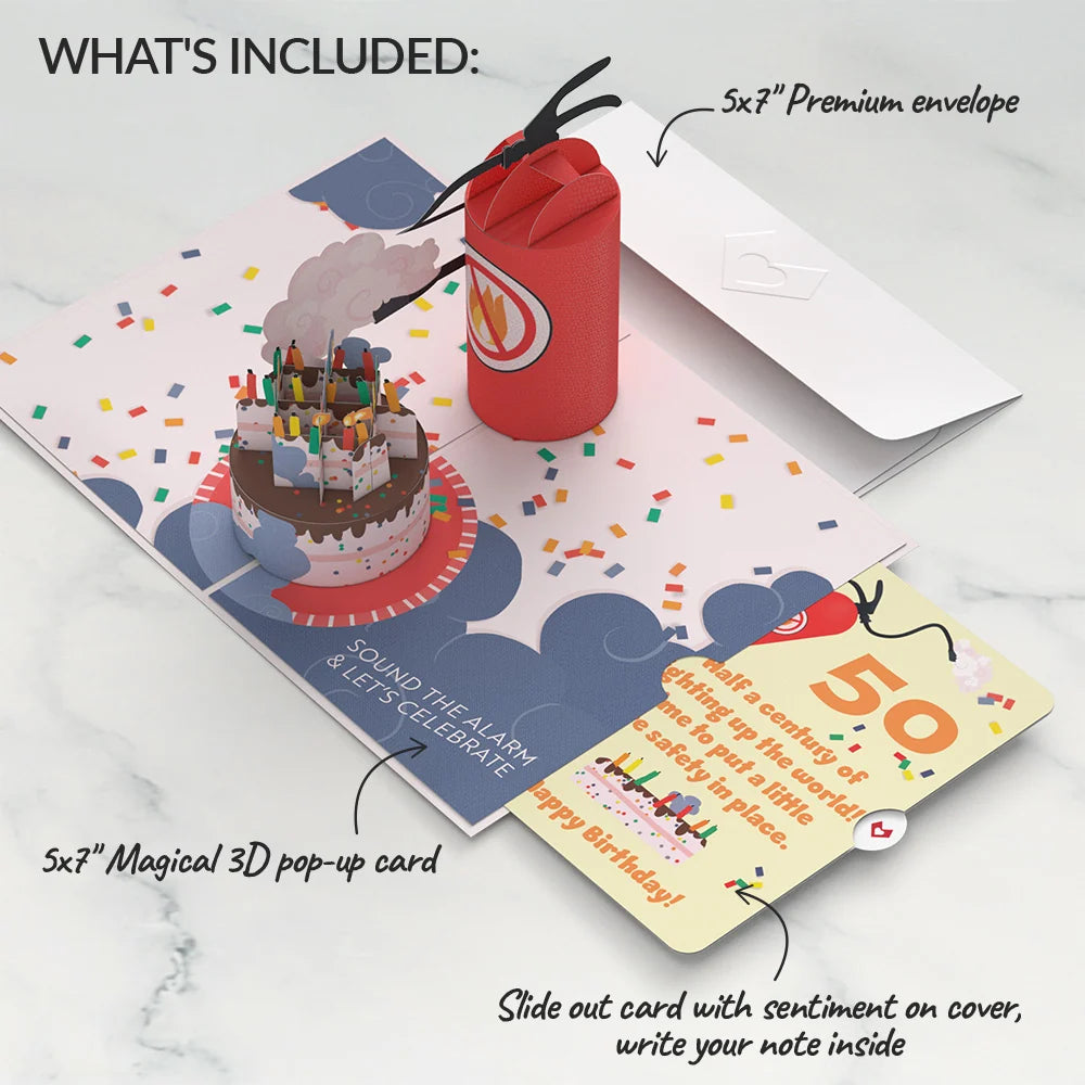 Lovepop Holy Smokes You’re Old 50th Birthday Pop-Up Card and Sentiment Set Candle