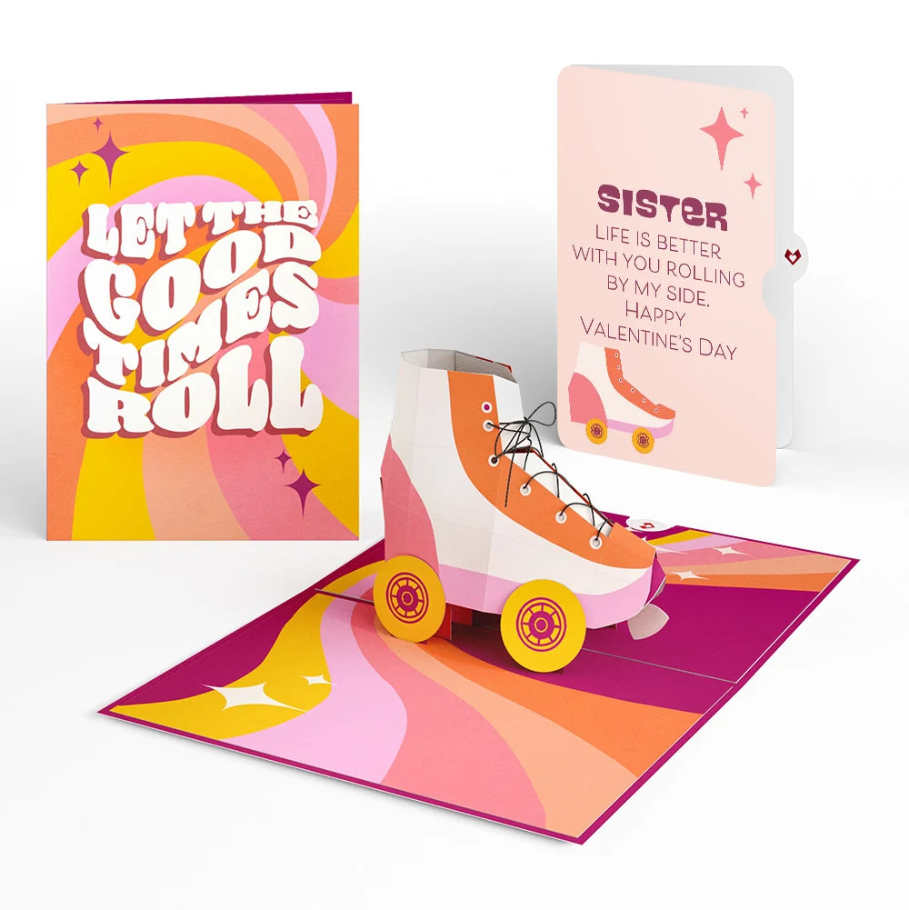 Lovepop Let the Good Times Roll Roller Skate Valentine Pop-Up Card and Sentiment Set for Sister