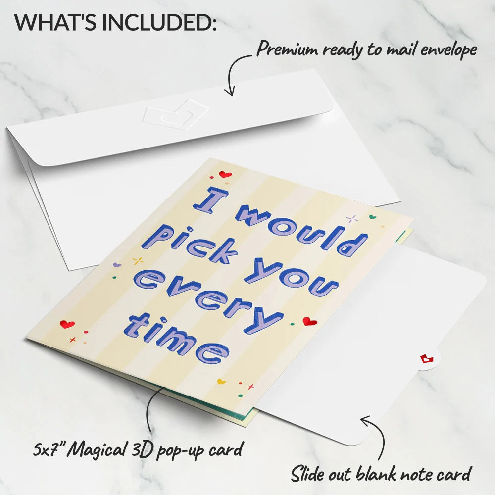 Lovepop Pick You Every Time Pop-Up Card Glass