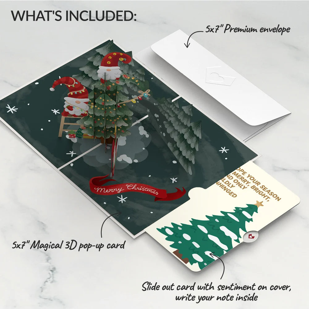 Lovepop Christmas Gnomes Pop-Up Card and Blessing Tree Sentiment Set Cream