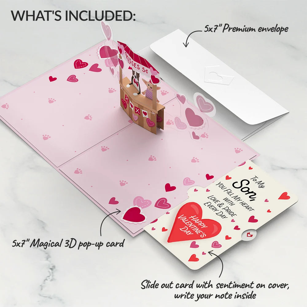 Lovepop Love You Furever Dog Kisses Valentine Pop-Up Card and Sentiment Set for Son