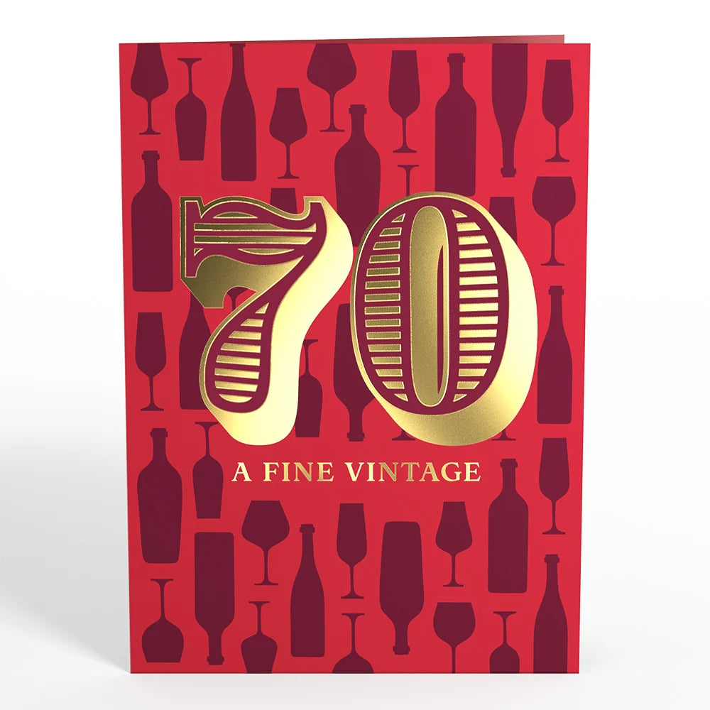 Lovepop A Fine Vintage 70th Birthday Pop-Up Card Bottle