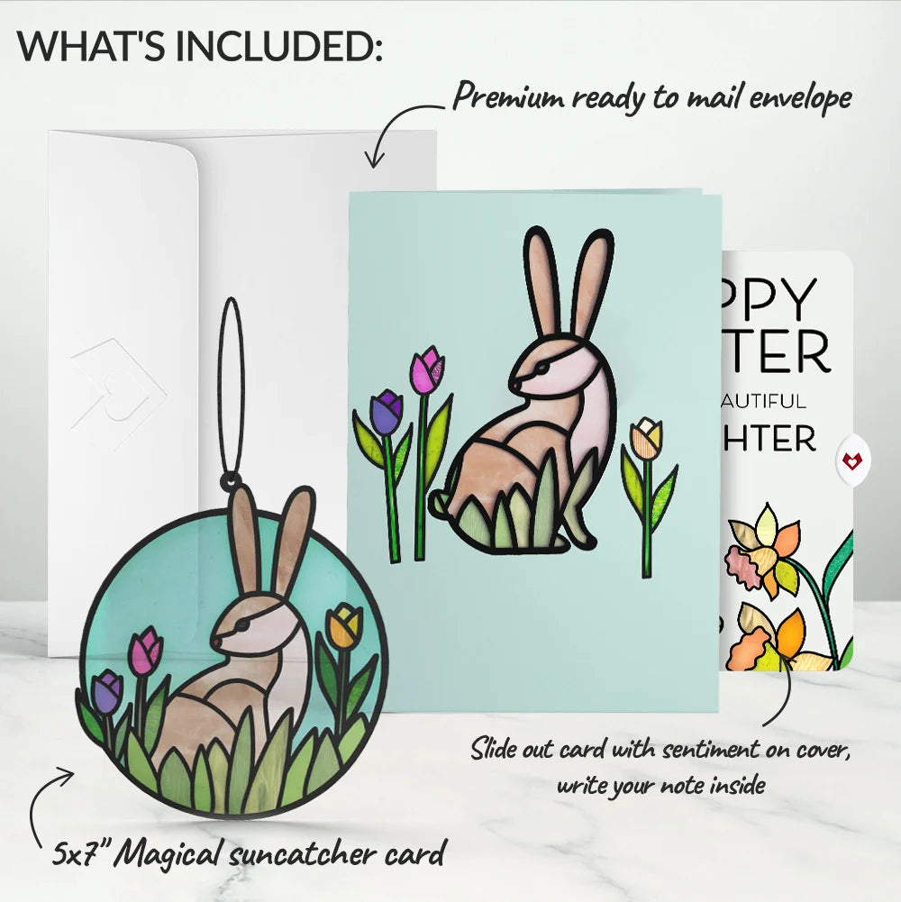 Lovepop Springtime Bunny Easter Suncatcher Card and Sentiment Set for Daughter Glass