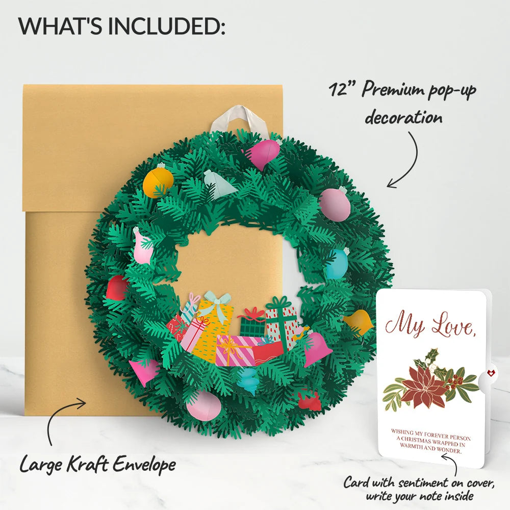 Lovepop Christmas Joy Wreath and Poinsettia Love Sentiment Set for Partner