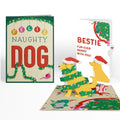 Lovepop Feliz Naughty Dog Christmas Pop-Up Card and Sentiment Set for Bestie Cream