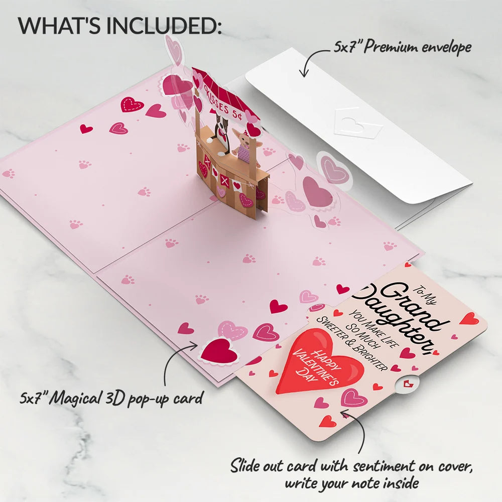 Lovepop Love You Furever Dog Kisses Valentine Pop-Up Card and Sentiment Set for Granddaughter