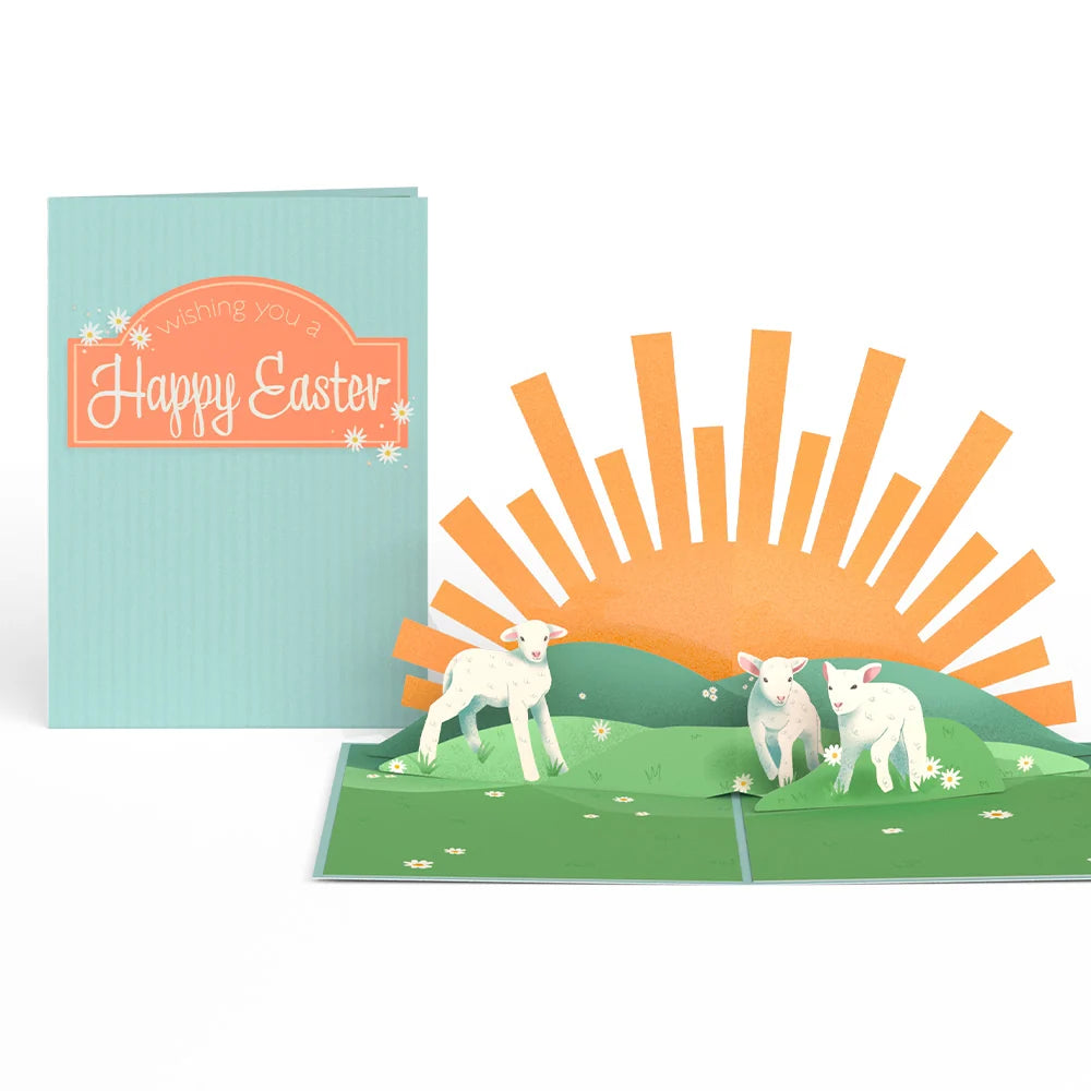 Lovepop Happy Easter Lambs Pop-Up Card & Bouquet Bundle