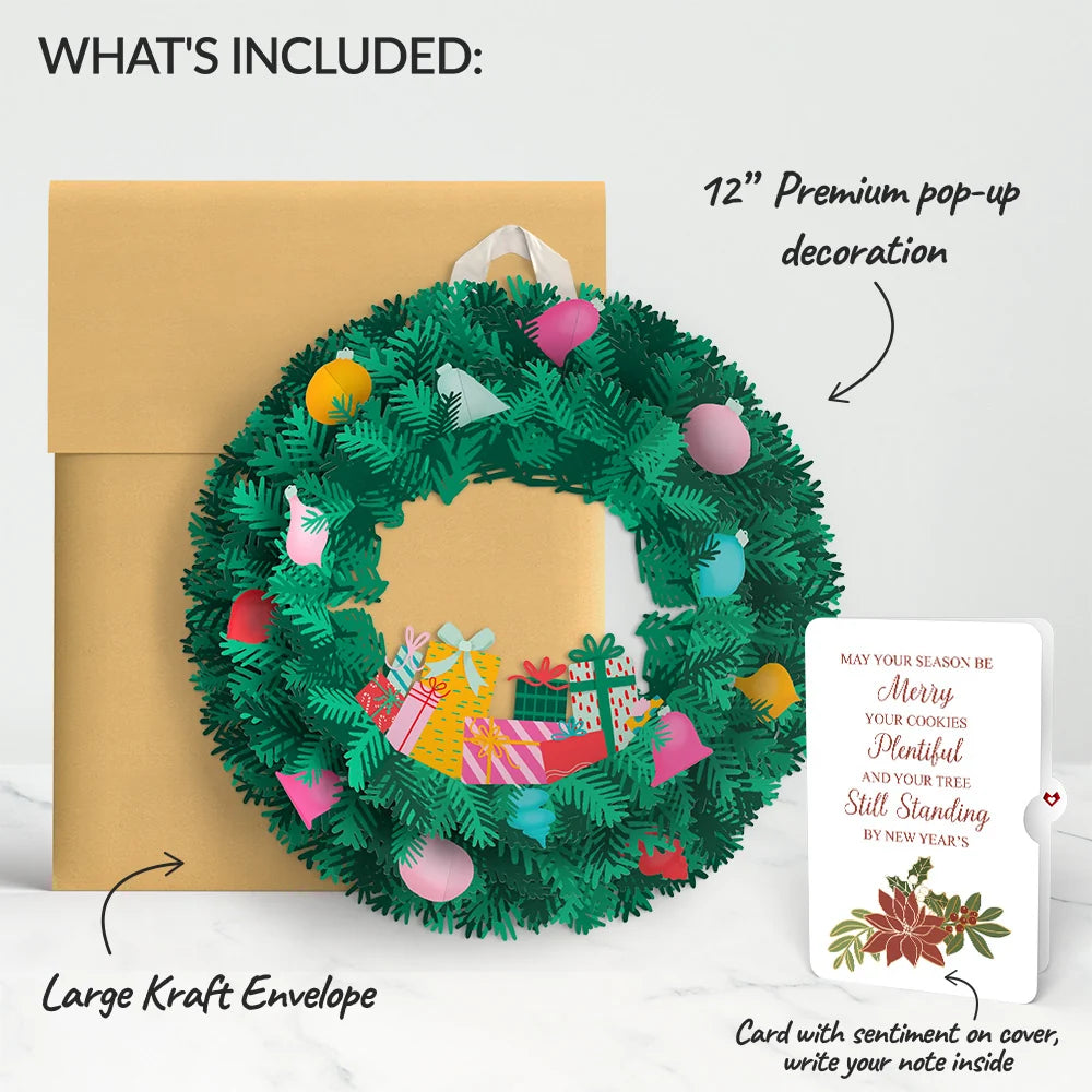 Lovepop Christmas Joy Wreath and Poinsettia Merry & Plentiful Sentiment Set