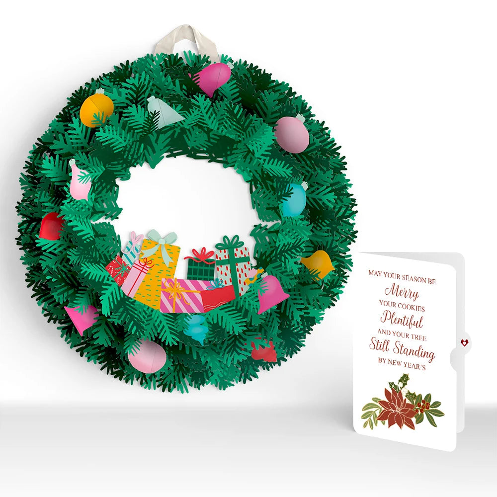 Lovepop Christmas Joy Wreath and Poinsettia Merry & Plentiful Sentiment Set