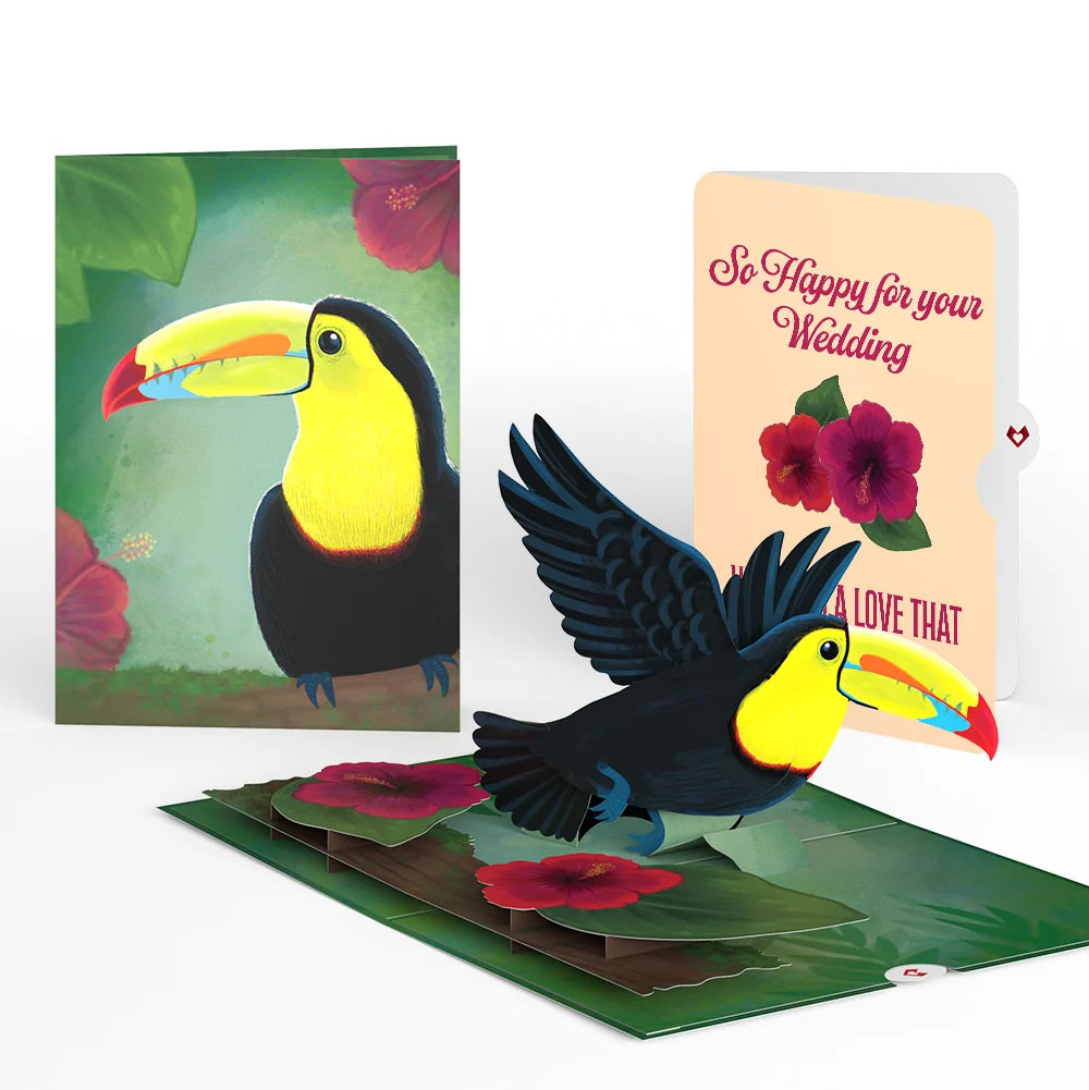Lovepop Rainforest Toucan Wedding Pop-Up Card and Hibiscus Sentiment Set