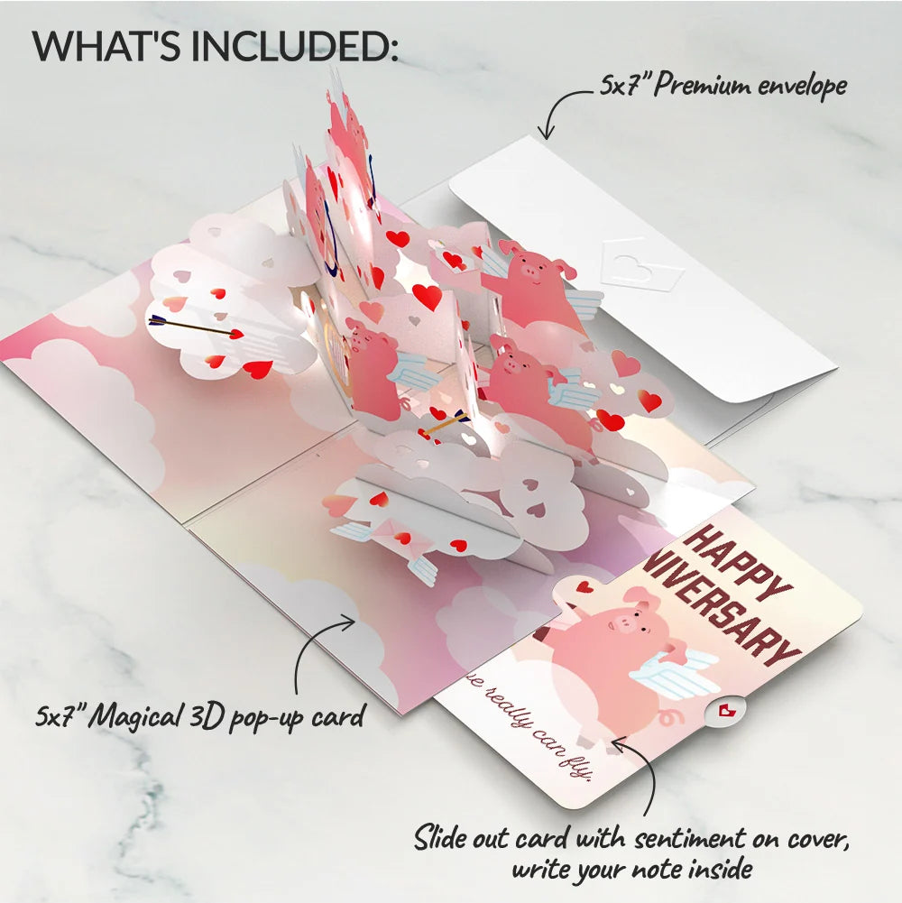 Lovepop Hogs and Kisses Anniversary Music and Light Pop-Up Card and Sentiment Set
