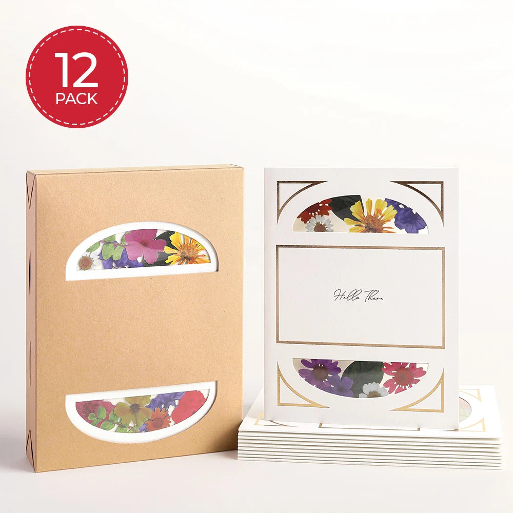 Lovepop Cheerful Brights (Assorted 12-Pack) – Petal Pressed ‘Hello There’ Notecards