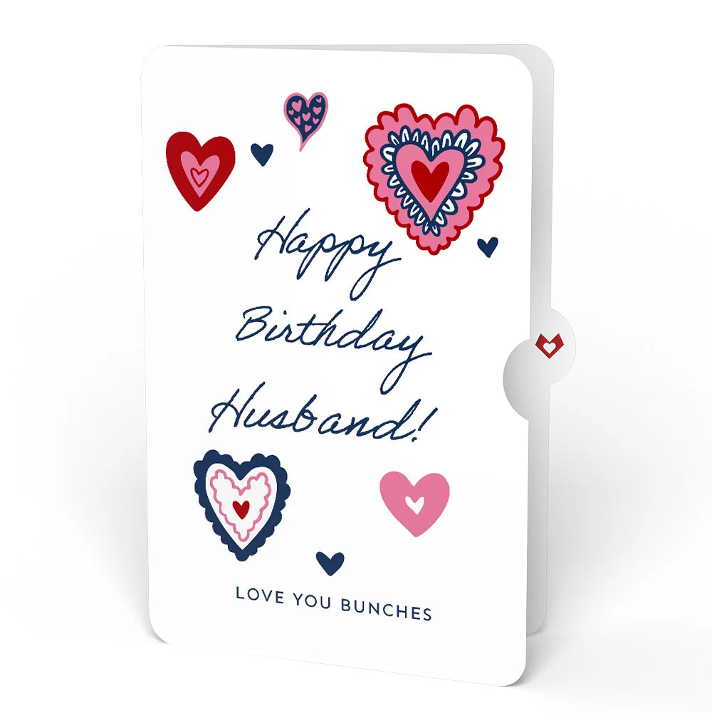 Lovepop Everlasting Rose Birthday HeartFelt Charm Card and Sentiment Set for Husband Cream