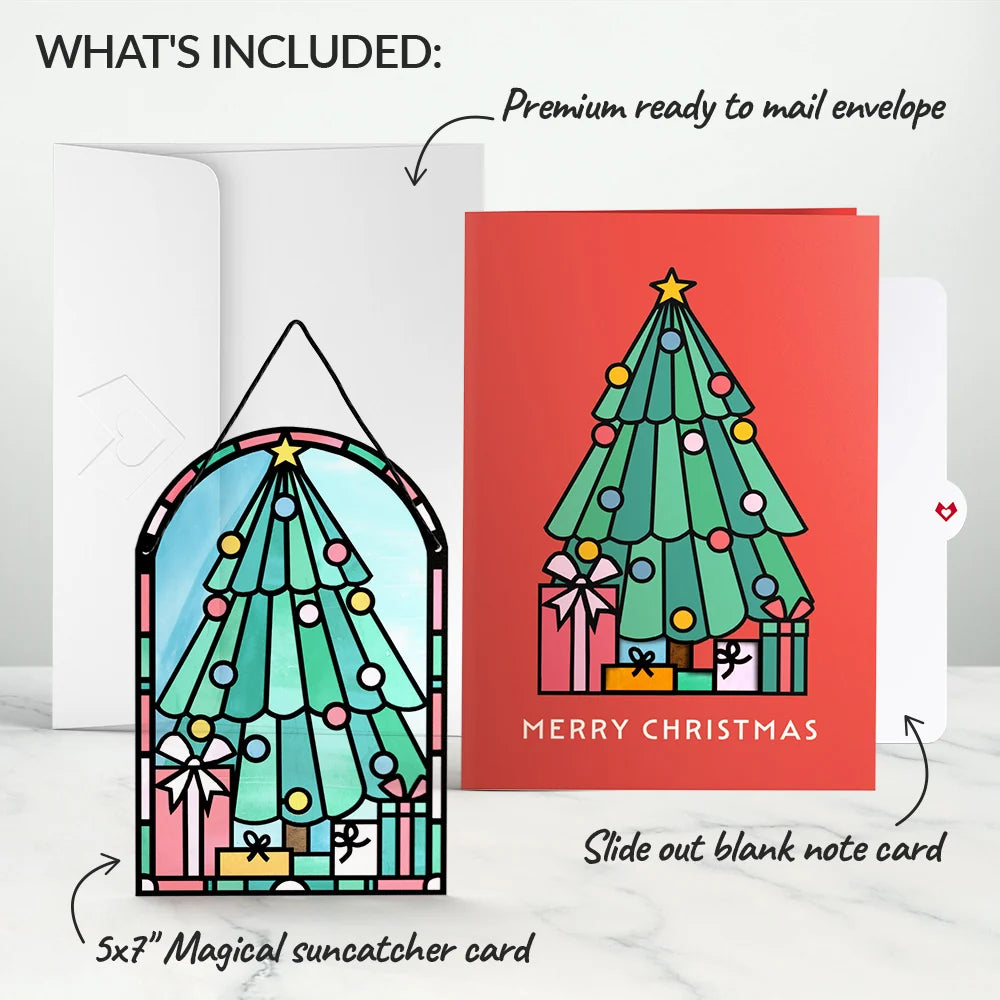 Lovepop Merry Christmas Tree Suncatcher Card