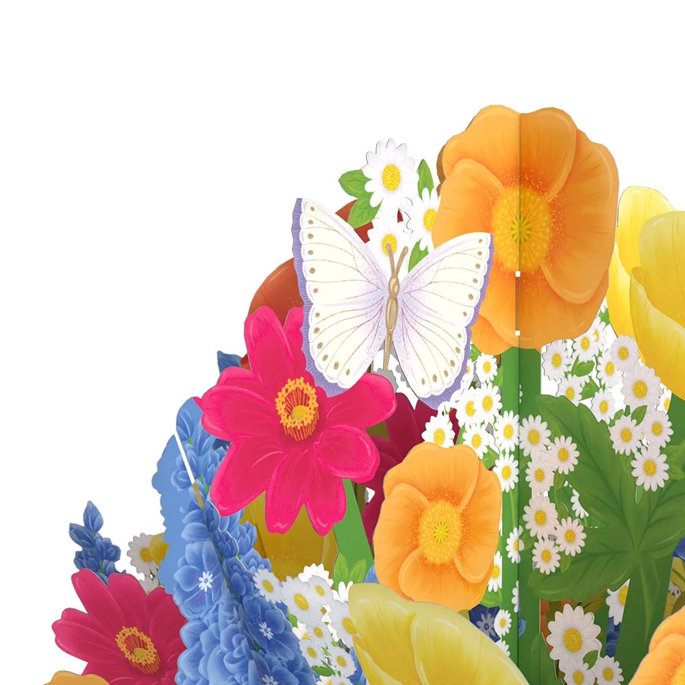 Lovepop Wildflower Birthday Bouquet and Surprise Skeleton Sentiment Set Vase