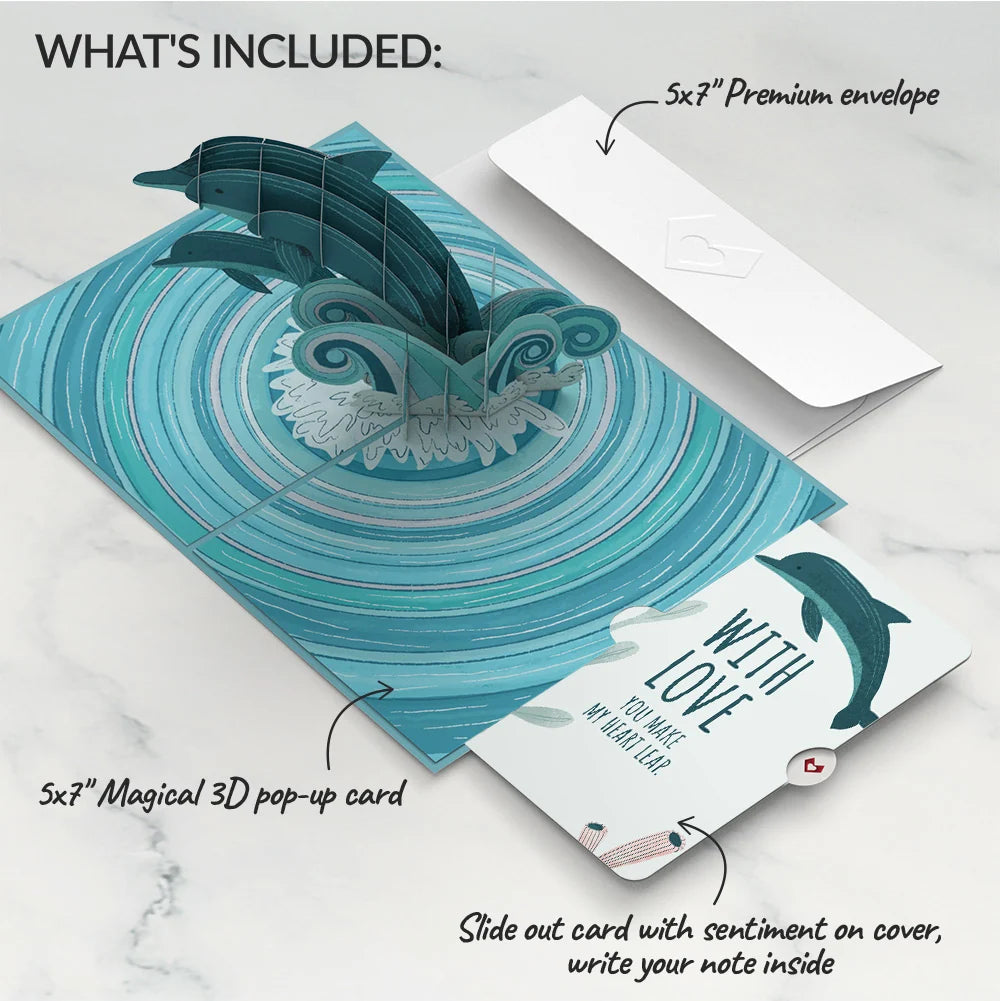 Lovepop Playful Dolphins Love Pop-Up Card and Sentiment Set