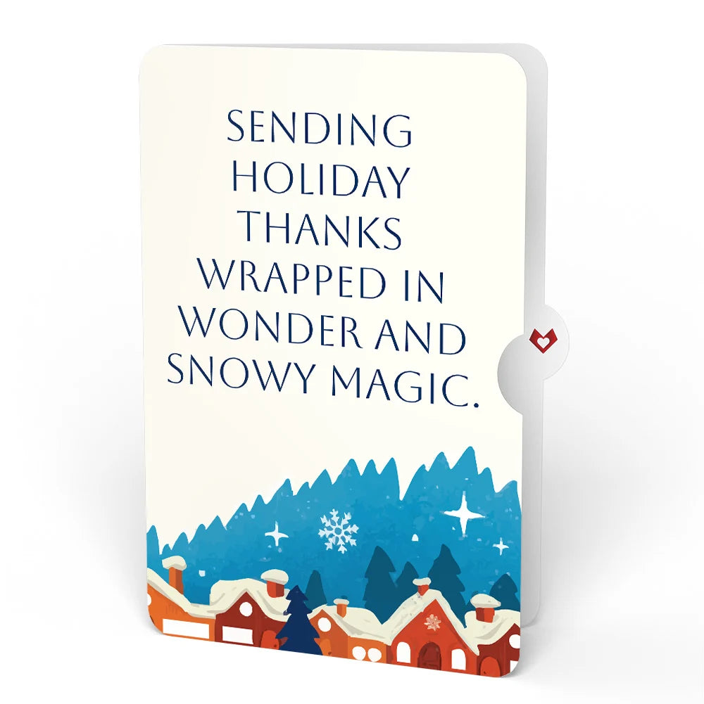 Lovepop Season of Light Winter Village Light-Up Pop-Up Card and Snowy Magic Thank You Sentiment Set Cream