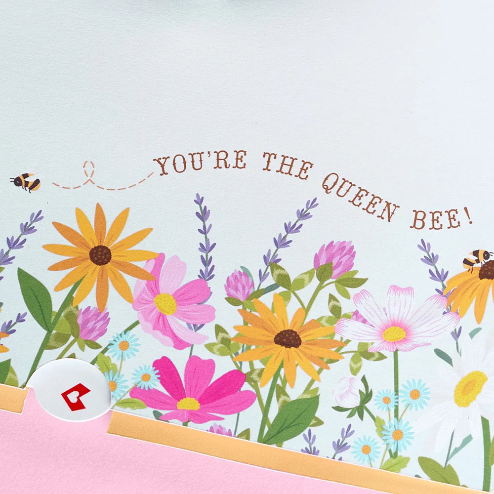 Lovepop ‘Bee-u-tiful Mom’ Queen Bee Plushpop Card & Bouquet Bundle