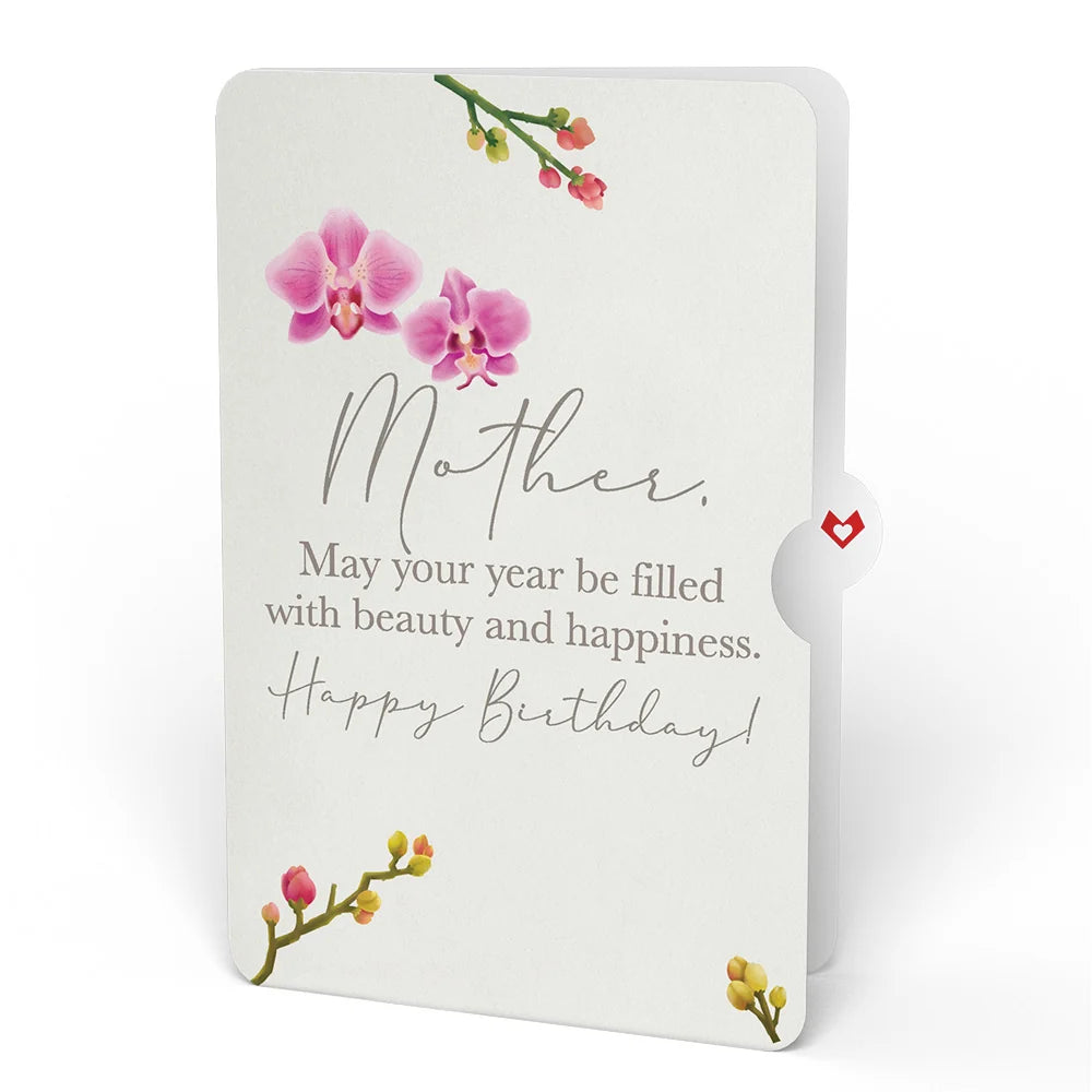 Lovepop Orchid Birthday Bouquet and Sentiment Set for Mother Vase