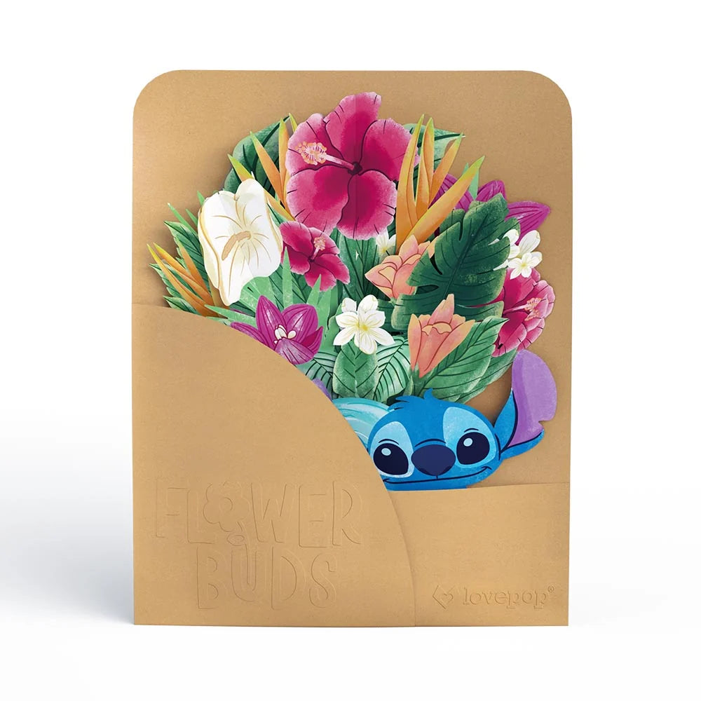 Lovepop Disney’s Stitch Birthday Pop-Up Card & Flower Buds Bouquet Bundle