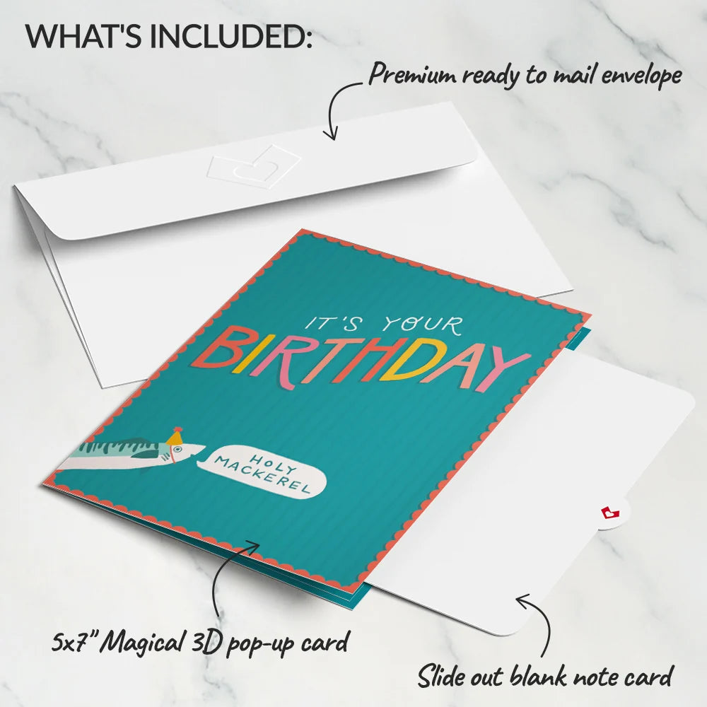 Lovepop Holy Mackerel, It’s Your Birthday Pop-Up Card Lid