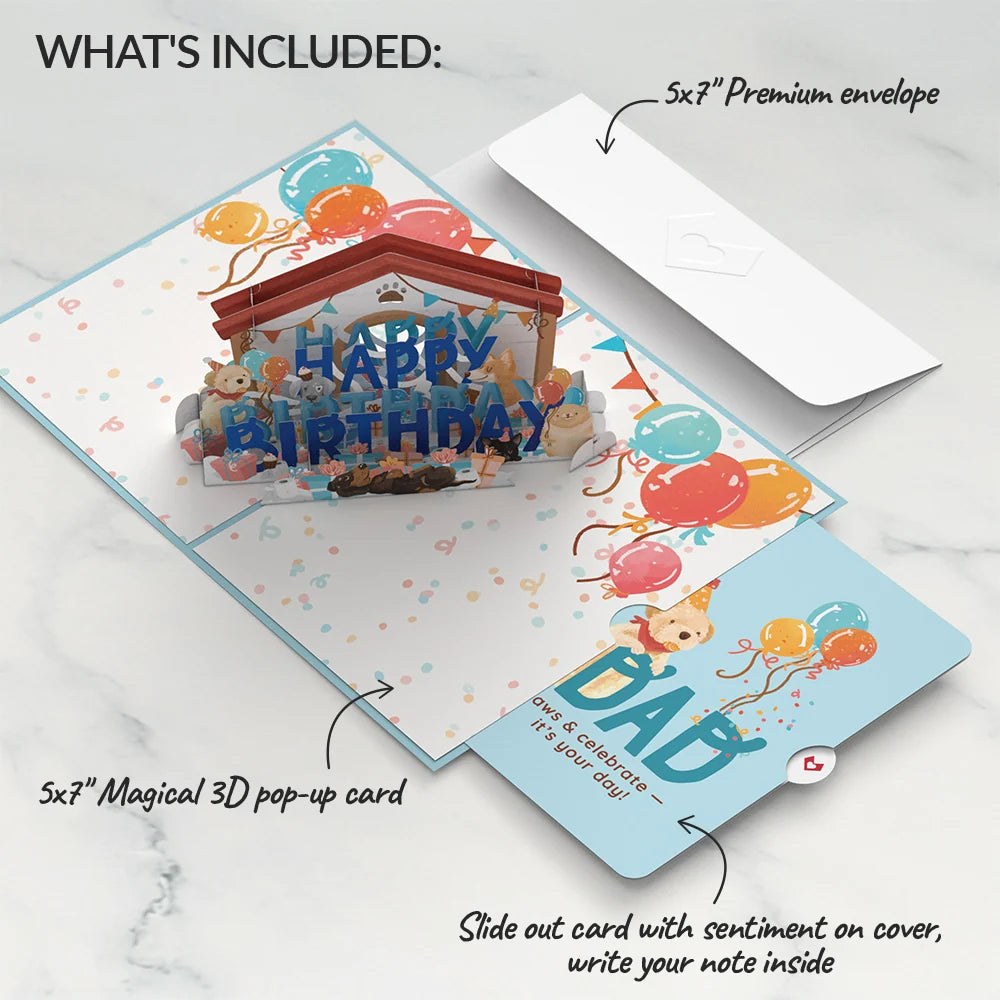 Lovepop Happy Birthday Dogs Pop-Up Card and Sentiment Set for Dad