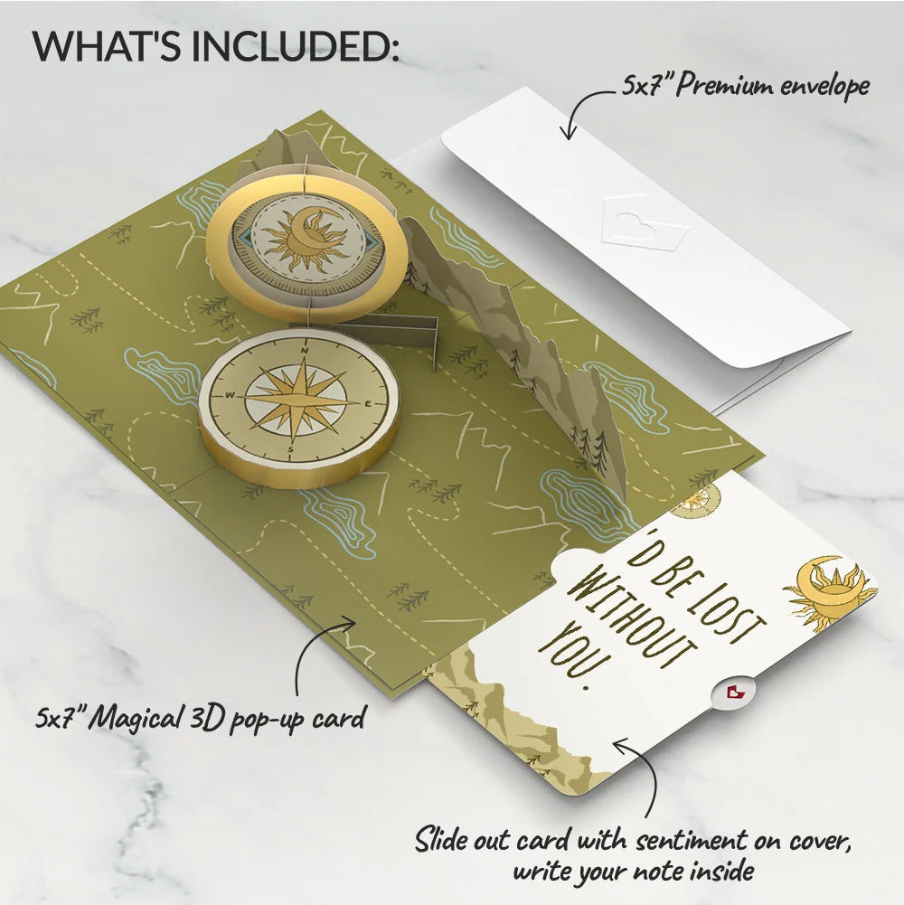 Lovepop Guiding Compass Appreciation Pop-Up Card and Sentiment Set Cream