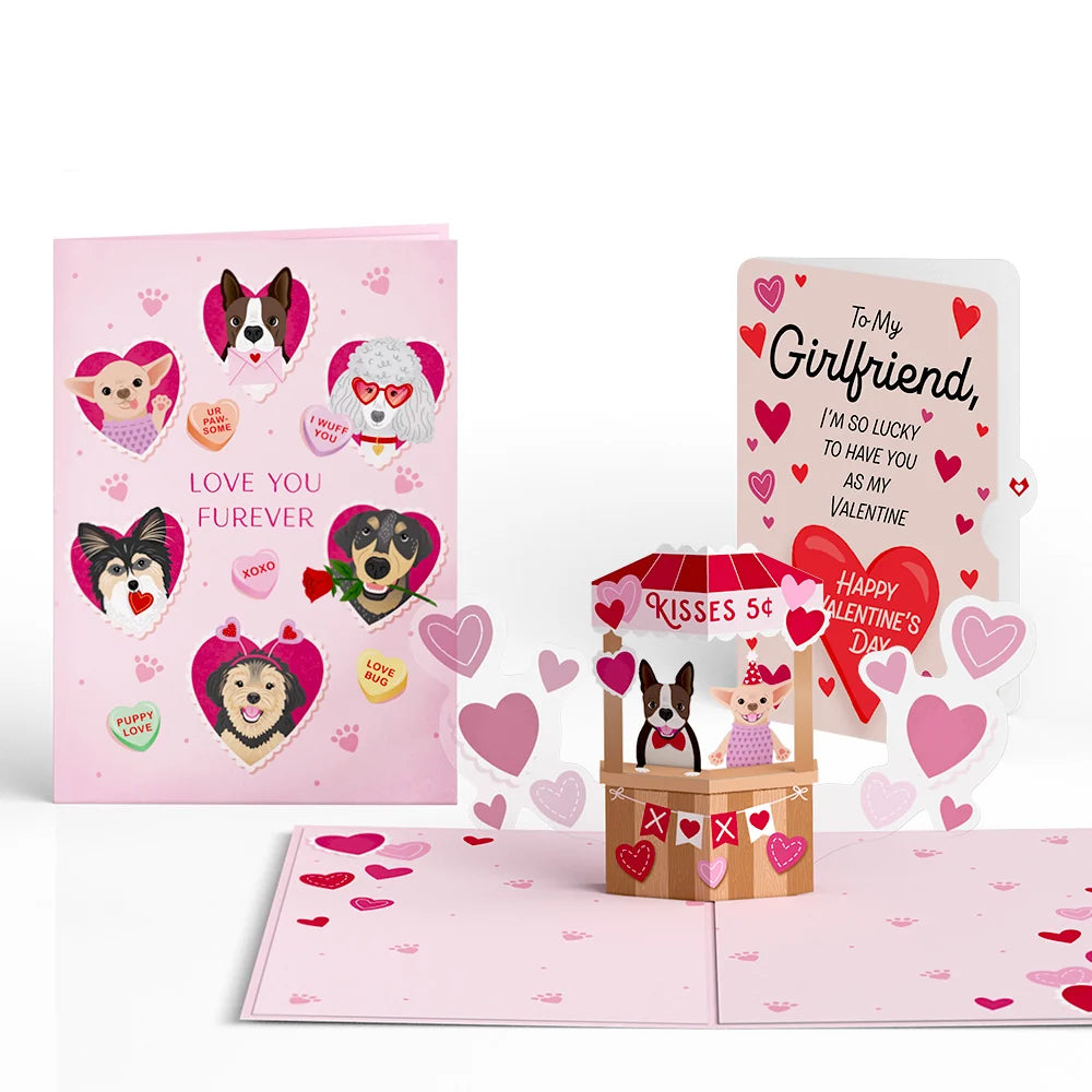 Lovepop Love You Furever Dog Kisses Valentine Pop-Up Card and Sentiment Set for Girlfriend