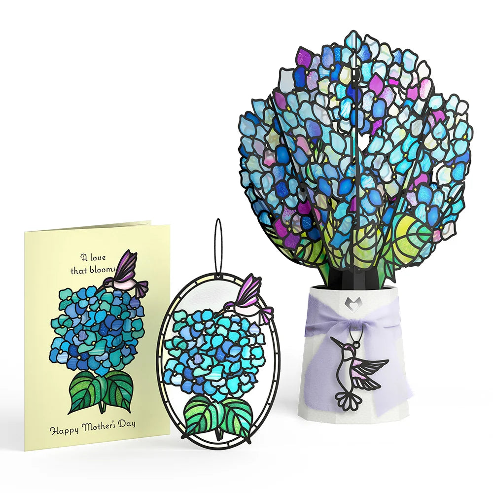 Lovepop Happy Mother’s Day Hydrangeas Suncatcher Card & Bouquet Bundle