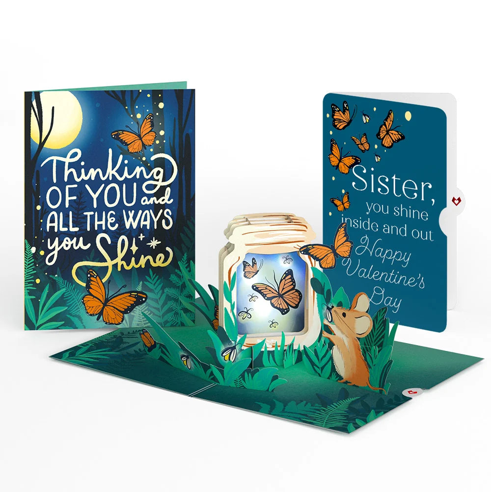 Lovepop Thinking of You Butterfly Jar Valentine Light-Up Pop-Up Card and Sentiment Set for Sister