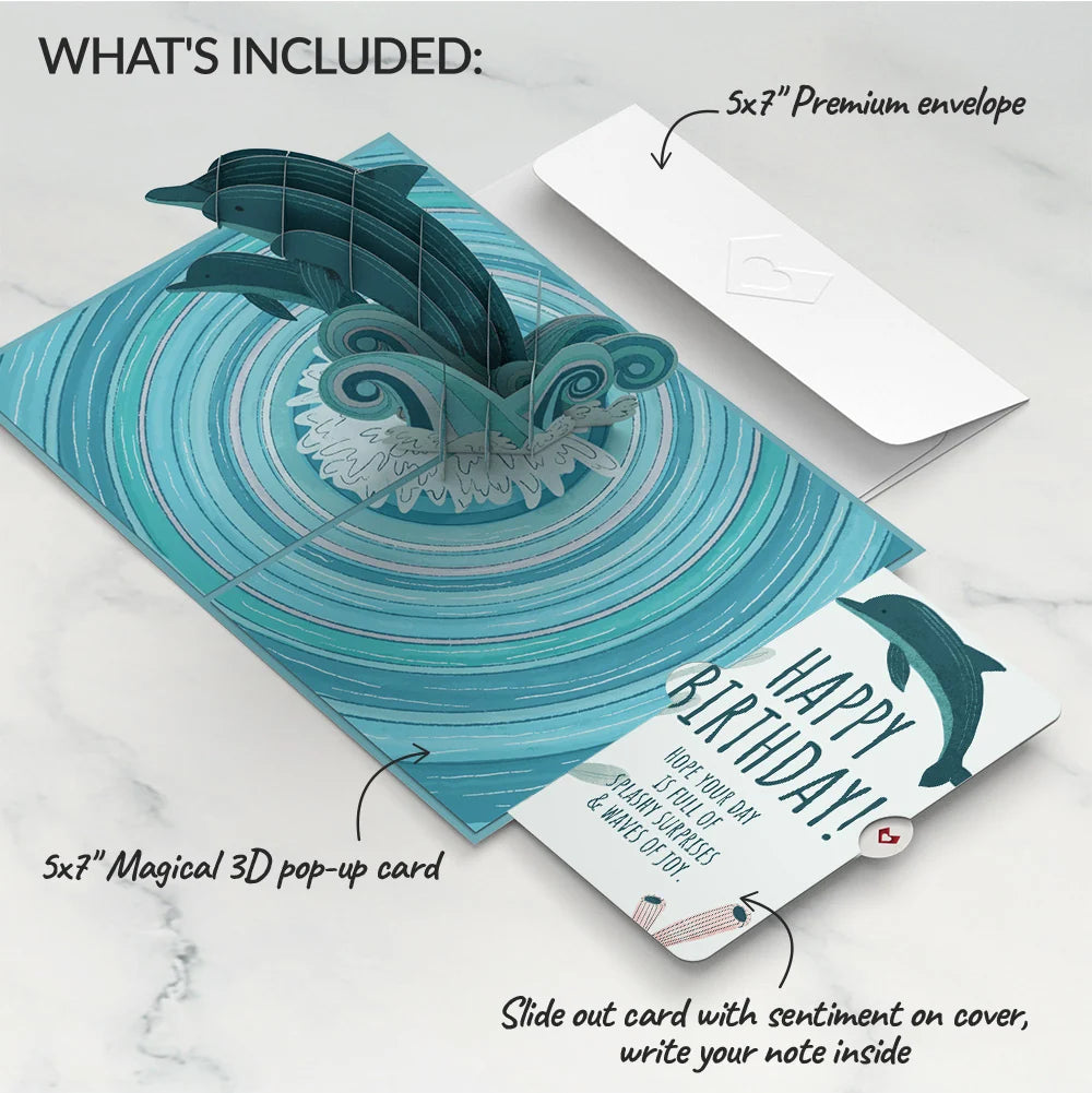 Lovepop Playful Dolphins Birthday Pop-Up Card and Sentiment Set