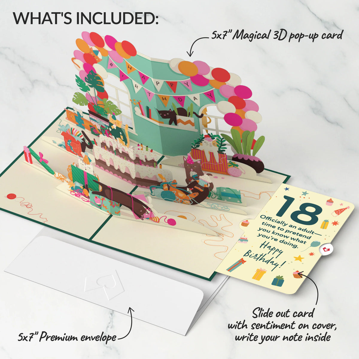 Lovepop Party Cats 18th Birthday Pop-Up Card and Sentiment Set