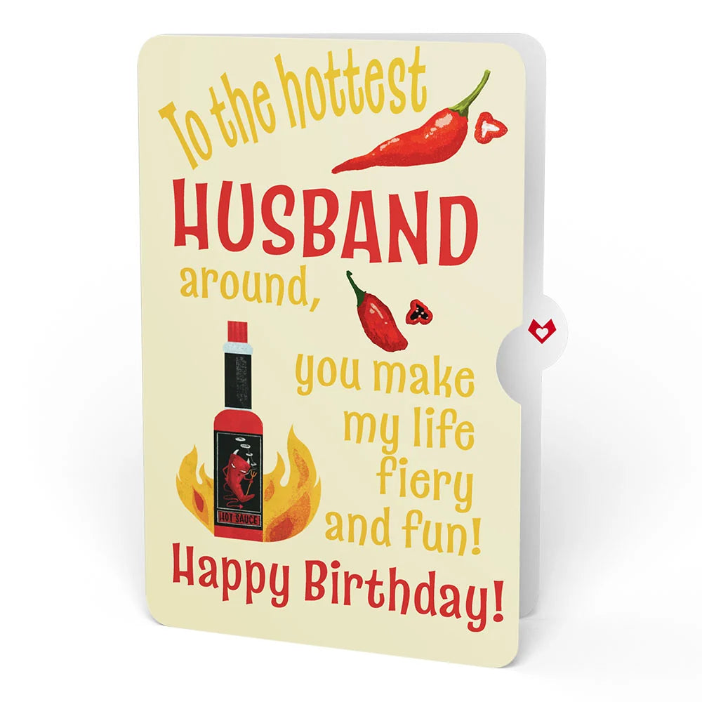 Lovepop Hot Sauce Birthday Pop-Up Card and Sentiment Set for Husband – You’re So Hot Bottle