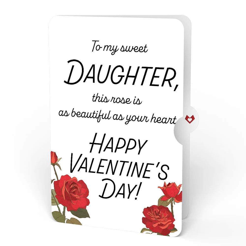 Lovepop Radiant Rose Valentine Suncatcher Bouquet and Sentiment Set for Daughter Glass