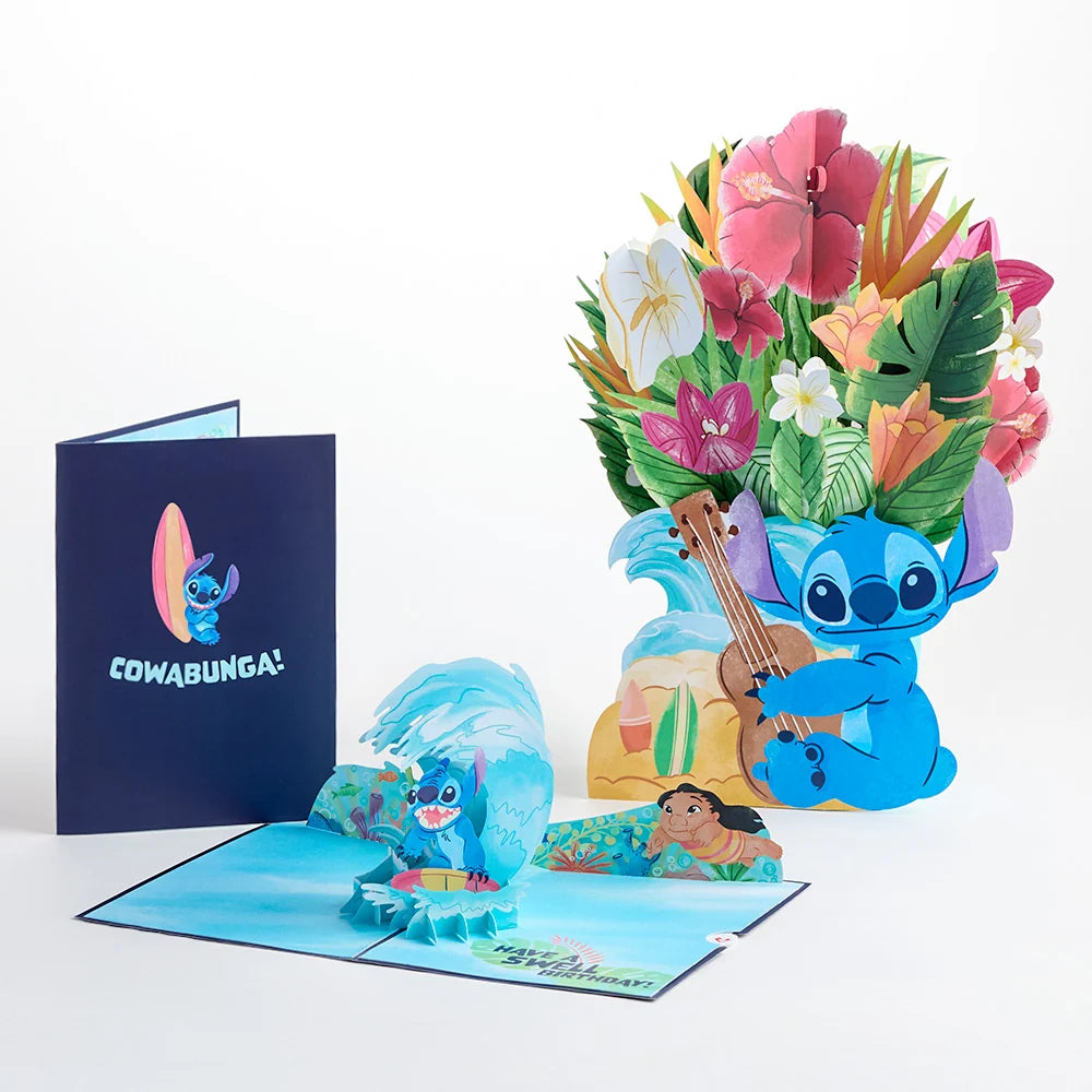 Lovepop Disney’s Stitch Birthday Pop-Up Card & Flower Buds Bouquet Bundle