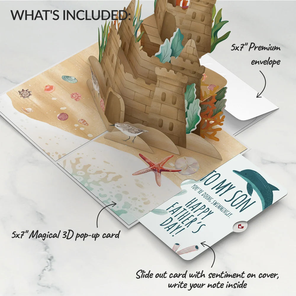 Lovepop Seaside Sandcastle Father’s Day Pop-Up Card and Sentiment Set for Son