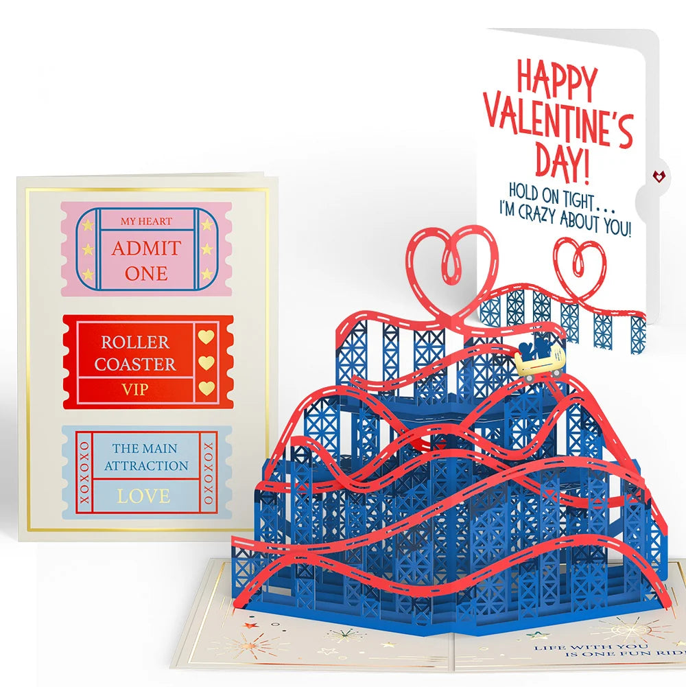 Lovepop Love Rollercoaster Pop-Up Card and Valentine Sentiment Set