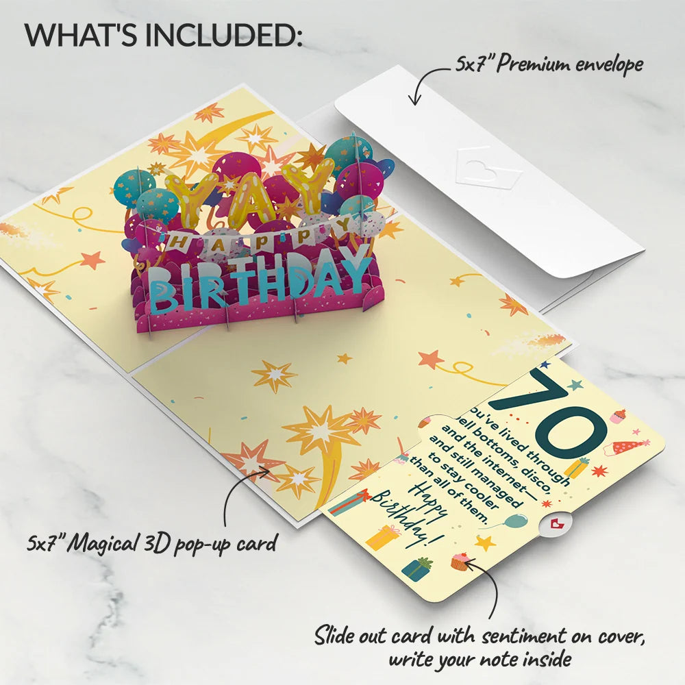 Lovepop 70th Birthday Celebration Pop-Up Card and Sentiment Set
