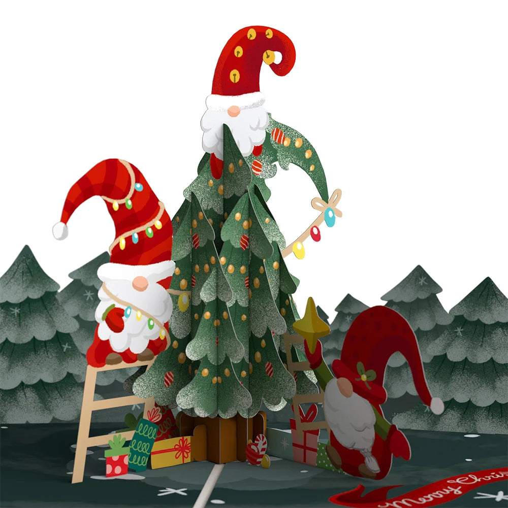 Lovepop Christmas Gnomes Pop-Up Card and Blessing Tree Sentiment Set Cream