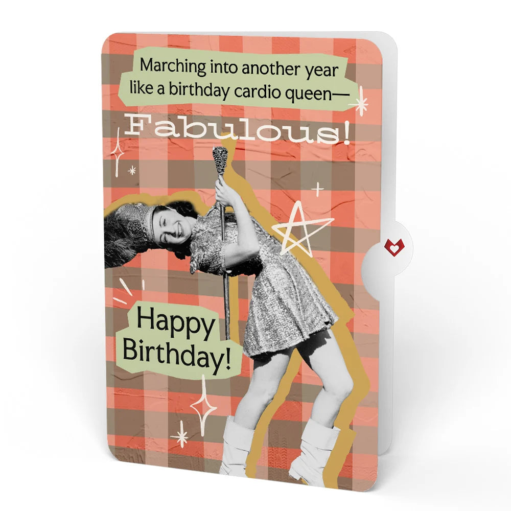 Lovepop Midnight Florals Birthday Bouquet and Cardio Queen Sentiment Set Vase