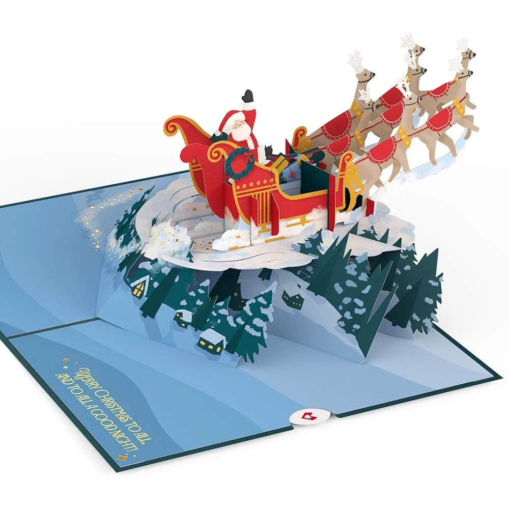 Lovepop Night Sky Santa Sleigh Pop-Up Card