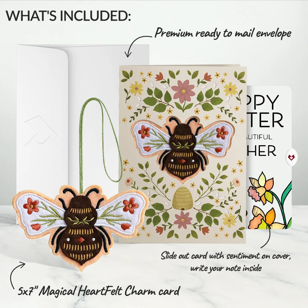 Lovepop Botanical Bee Easter Heartfelt Charm Card and Sentiment Set for Mom Bag