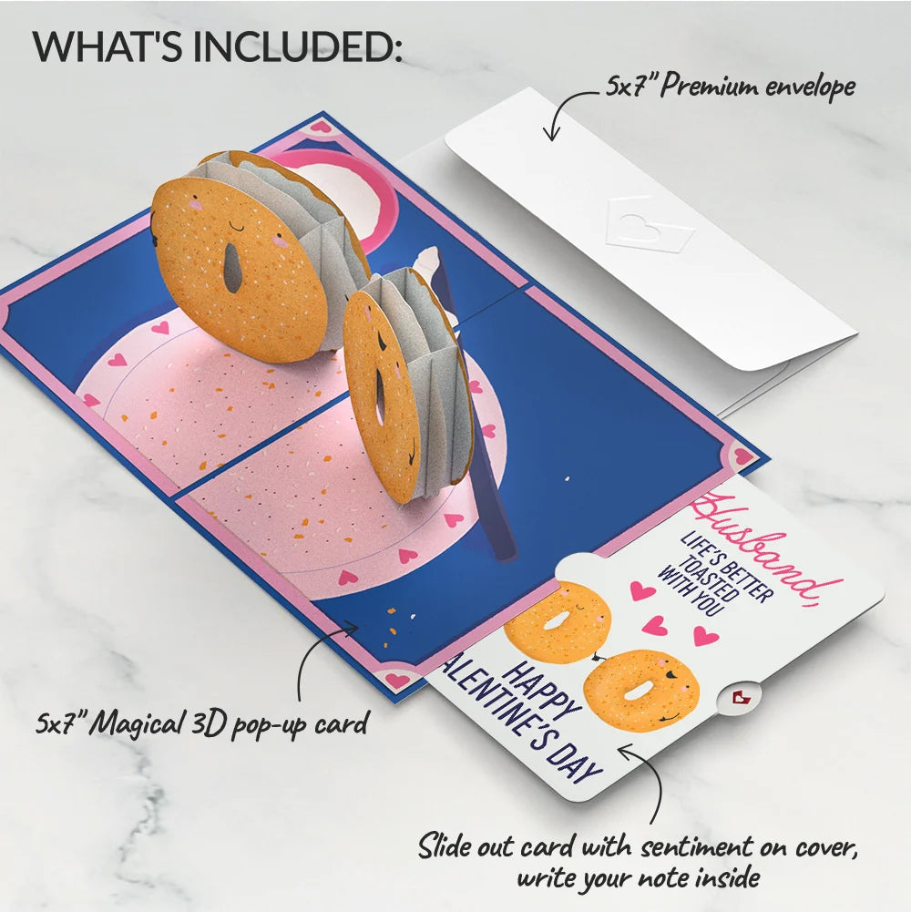 Lovepop You Are My Everything Bagel Valentine Pop-Up Card and Sentiment Set for Husband Plate